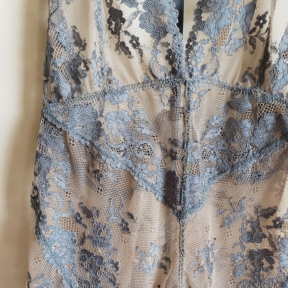 Free People Too Cute To Handle Lace Bodysuit Blue - Picture 13 of 14